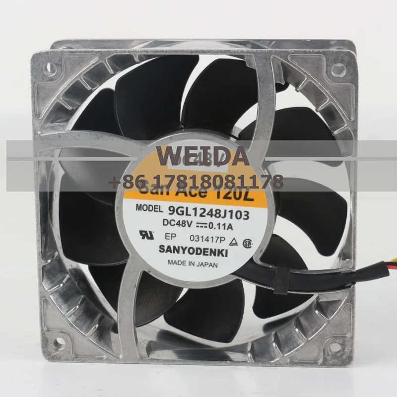 سانيو 5 فولت 12 فولت 24 فولت DC48V 0.11A التيار المتناوب EC 12038 120X120X38 مللي متر 12 سنتيمتر محول التردد الألومنيوم الإطار أربعة أسلاك 9GL1248J103 مروحة التبريد