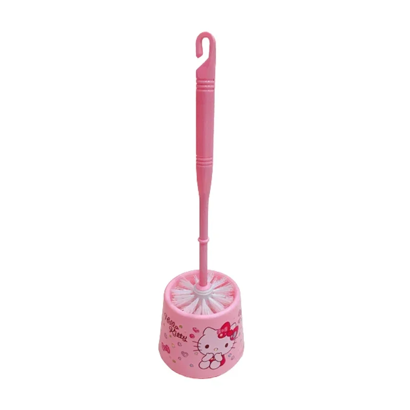 Hello Kitty Cute Cartoon Toilet Brush Long Handle Toilet Clean Tool Floor-Standing with Base Cleaning Brush Bathroom Accessories