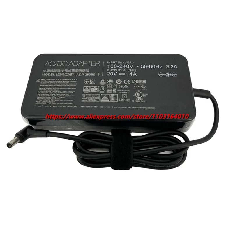 ADP-280BB B 14A 20V 280W AC Adapter Charger For ASUS ROG Strix G16 G614JI-XS96 TUF Gaming A16 FA617XT Laptop Power Supply 6.0mm
