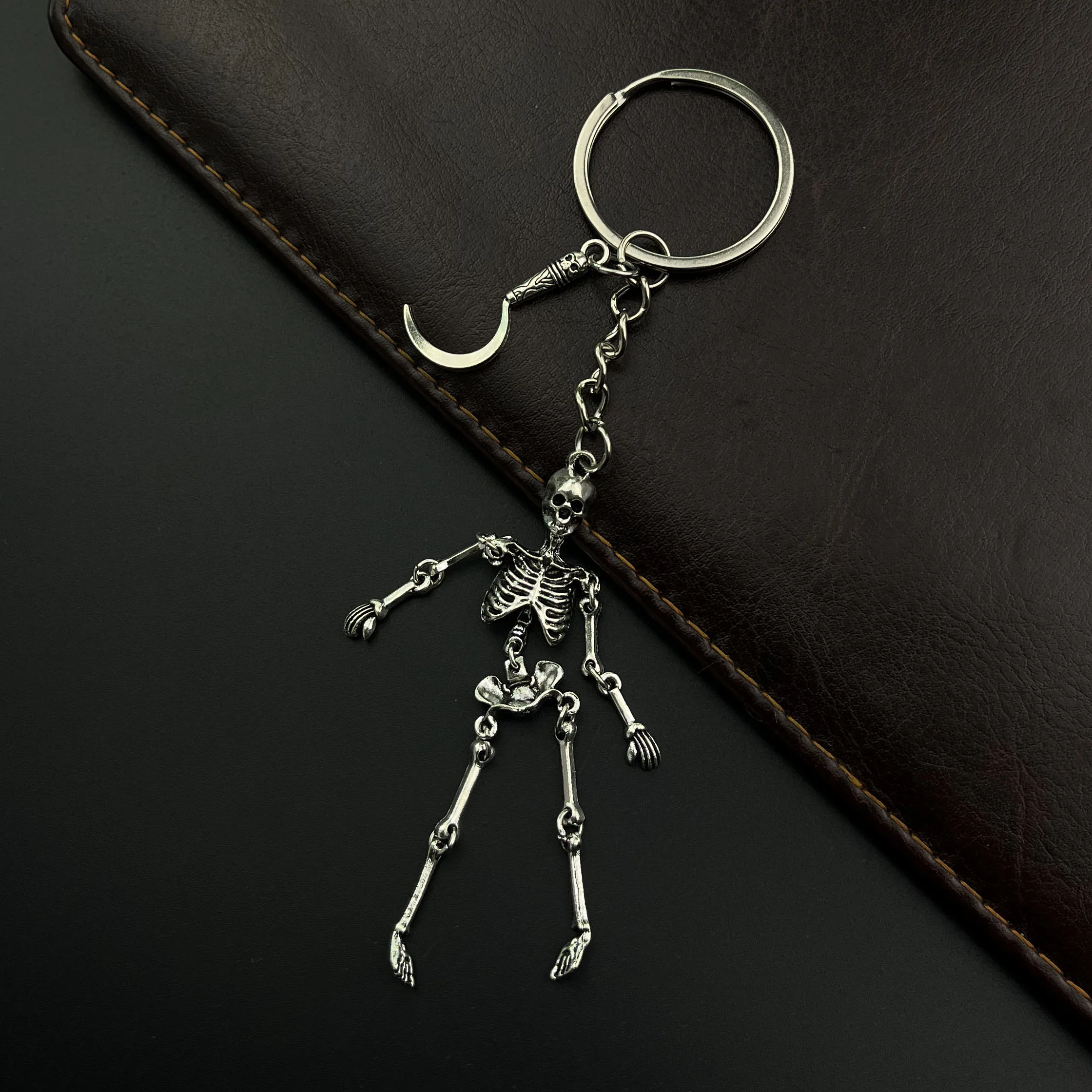 Keychain Human Skeleton for Bags Charm Skull Punk Car Keyring On The Phone