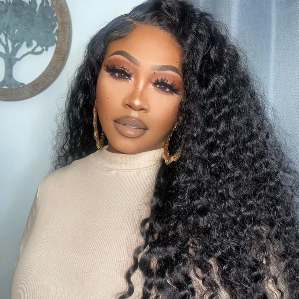 

13x6 Real HD Lace Frontal 15A Super Double Drawn Glueless Wig Water Wave Human Hair Wigs 350 Density 13x4 HD Full Lace Curly Wig