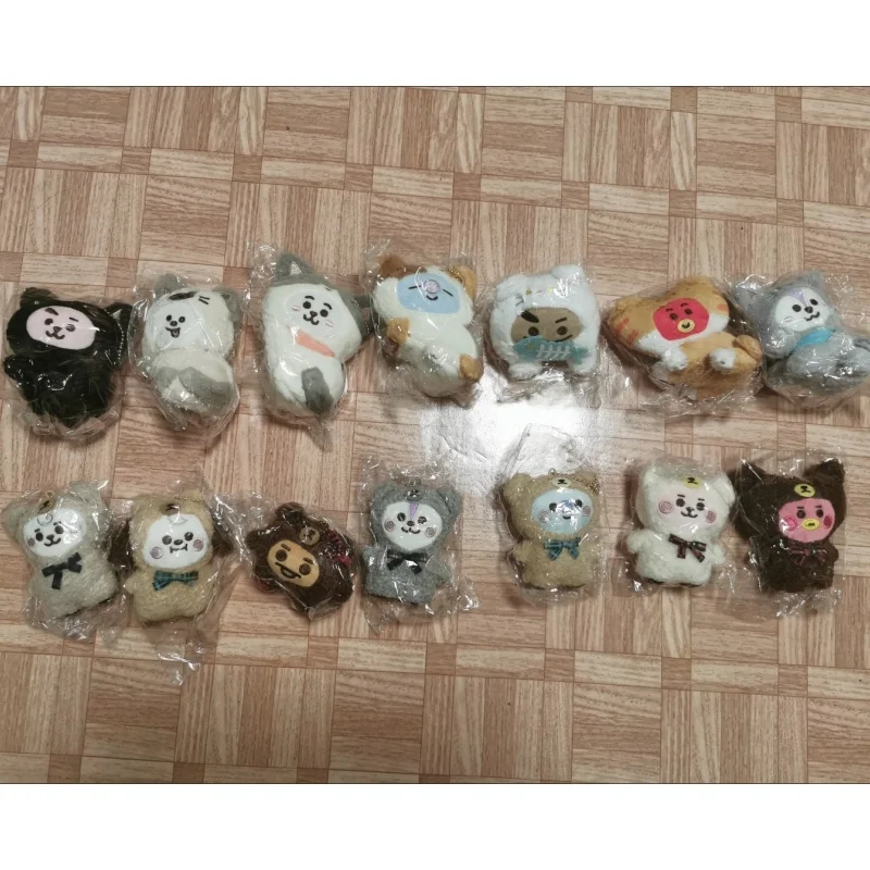 BT21 CAT DAY سلسلة أفخم المفاتيح كوكي كويا شوكي المدرسية قلادة لطيف الكرتون شيمي تاتا دمية المفاتيح الديكور هدية