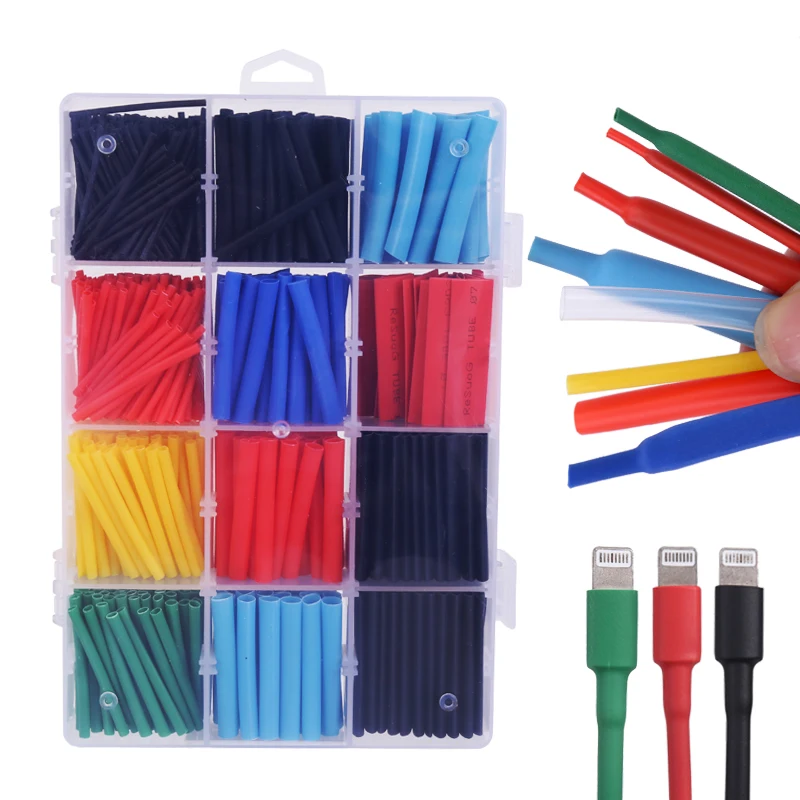 164-800pcs Heat Shrink Tube Thermoresistant Tube Assorted Kit Insulation Termoretractil Shrink Wrapping Electric Wire Cable Diy