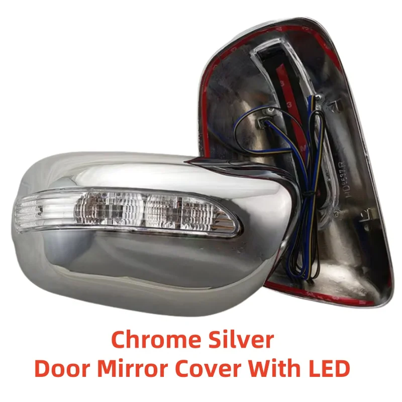 

For 2001-2007 Toyota Wish Corolla Yaris Door Mirror Cover With LED 2pcs New Car ABS Chrome Rearview Accessories Plated Trim