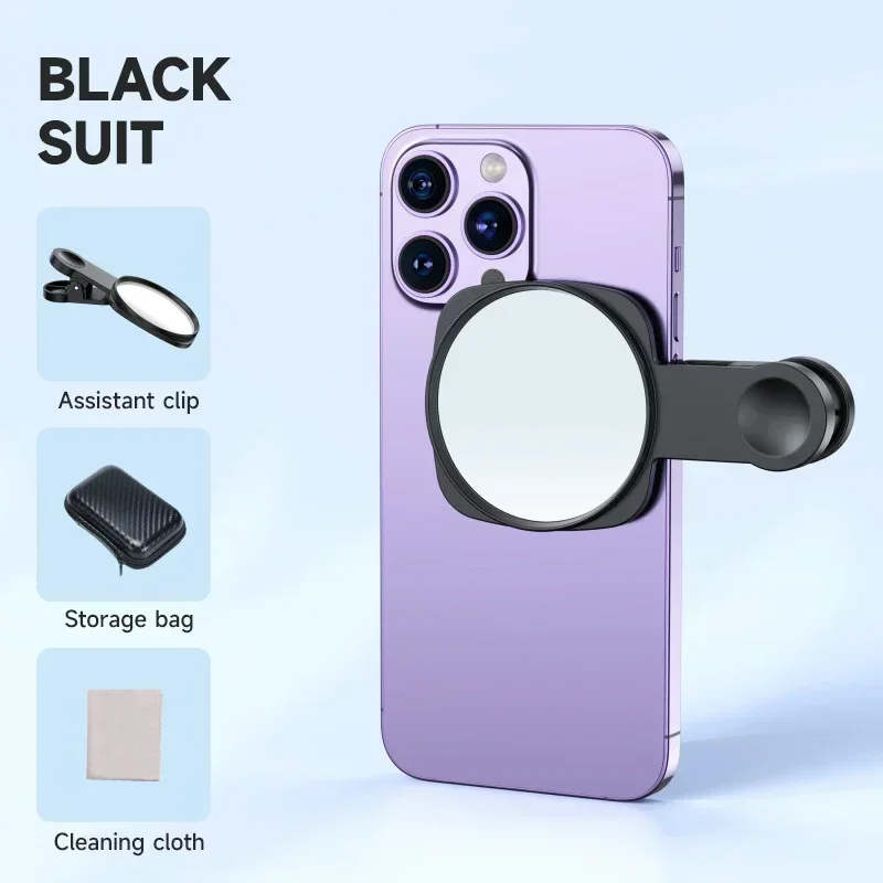 

HD Reflective Selfie Mirror for Mobile Phone Rear Camera with Storage Bag Phone Accessories for IPhone Vlog Selfie Photo Video