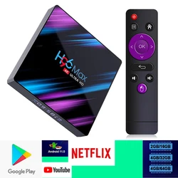 Приставка Смарт-ТВ H96 Max, 4K, Android 11, Wi-Fi 2,4 ГГц, 4 + 32 ГБ, netflix 3,0