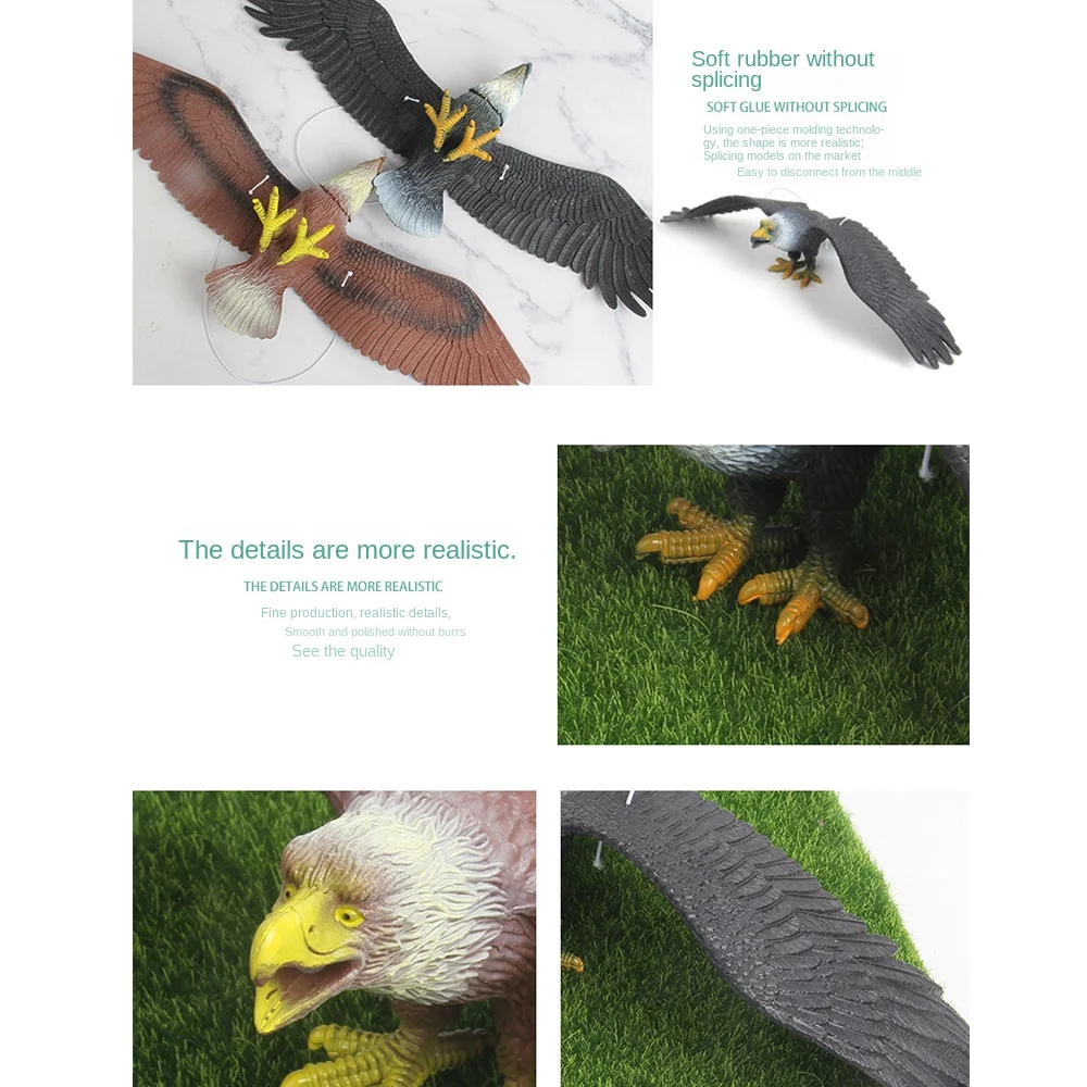 Simulated Eagle Model 3D Animals Figures Bird Scarer Realistic Education Ornament Eagle Toy Plastic Simulation Animal Bird T