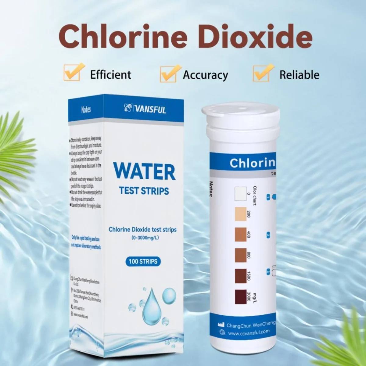 Chlorine Dioxide Water Test Paper, Detecting Disinfectant, for Restaurant and Swimming Pool