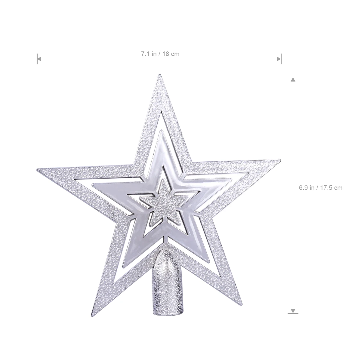 

20cm Christmas Tree Star Topper Long Lasting Use Impeccable Craftsmanship Pleasant Color Brightness Silver