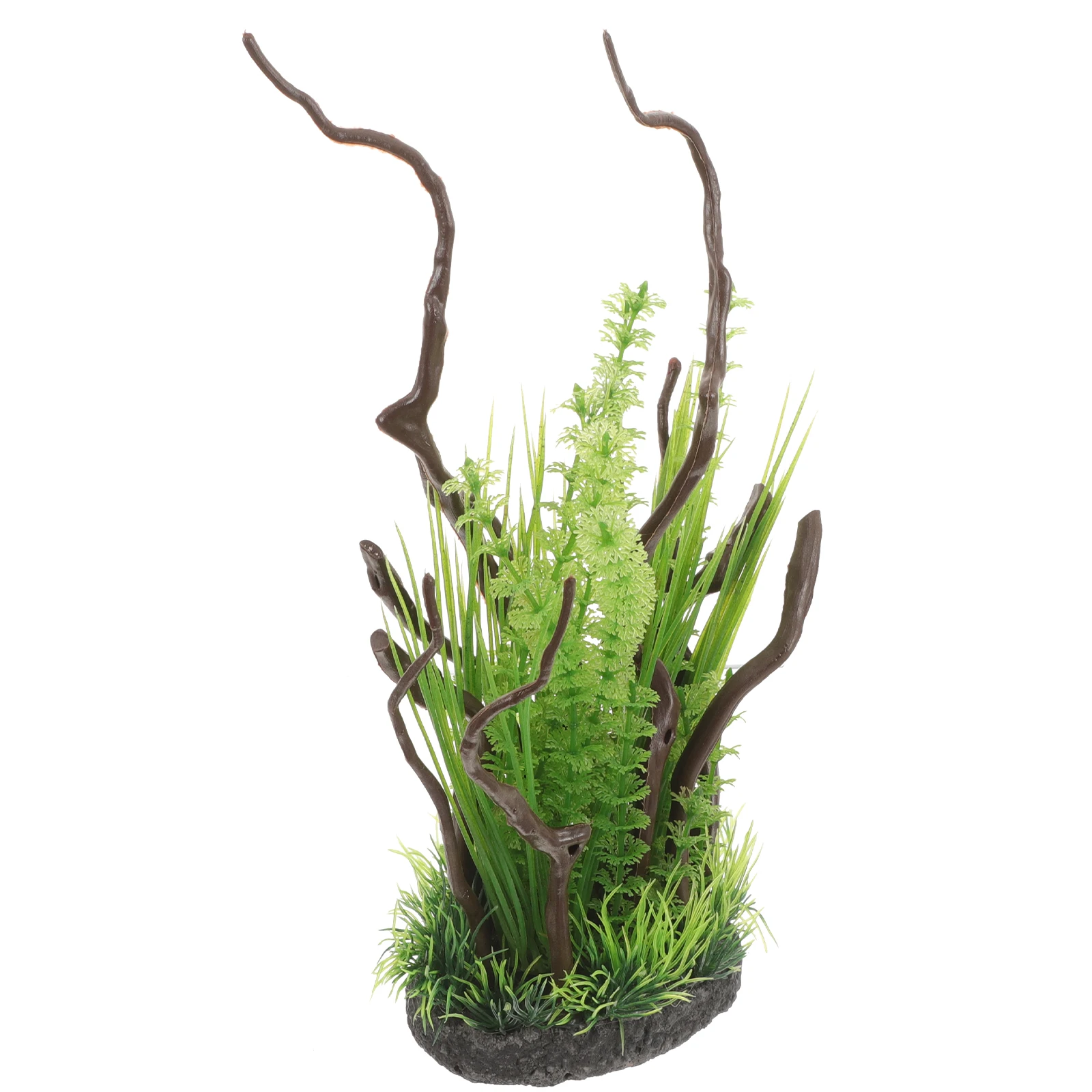 

Resin Aquarium Plants Lifelike Artificial Fish Tank Decorations Thicken Bottom Safe Durable Home Office Table Ornament