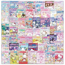 Pegatinas estéticas de Anime Sanrio, calcomanías de cubierta de revista de Hello Kitty, álbum de recortes para teléfono, pegatina de dibujos animados Kawaii, juguetes, 10/30/50 piezas