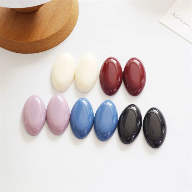 

Free shipping 50pcs/lot color print geometry ovals shape rsin cabochon beads diy jewelry garment hair accessory