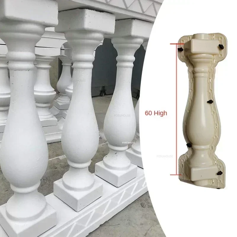 Modern Balcony Vase Column Fence Molds Home Garden Railing Building Creative Stair Handrail Roman Column Cement Railing Mold