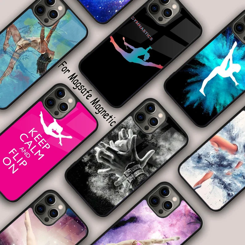 Love Gymnastics Oil Painting Magnetic Phone Case For APPLE iPhone 16 14 13 12 11 Pro Max 15 Plus Wireless MagSafe Cover