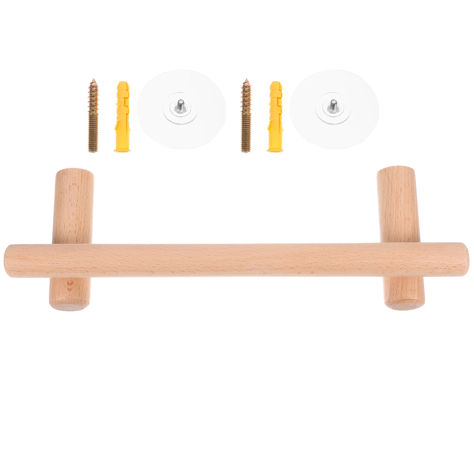 

Solid Wood Single-rod Towel Rack Bar Bathroom Kitchen Organizer Accessories Holder Space-saving Durable Wooden Material Clean