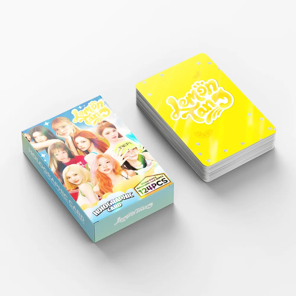 124 Laser Cards K-Pop Girl Group Album Lemon Tang Flash Cards H2H Holographic LOMO Cards Fan Collection Gift Cards