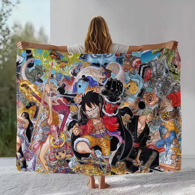 Anime Zoro One P-Piece Straw Hat Pirates Soft Flannel Throw Blanket,Cozy Warm Blanket for Bed,Sofa,Living Room,Picnic,Camping