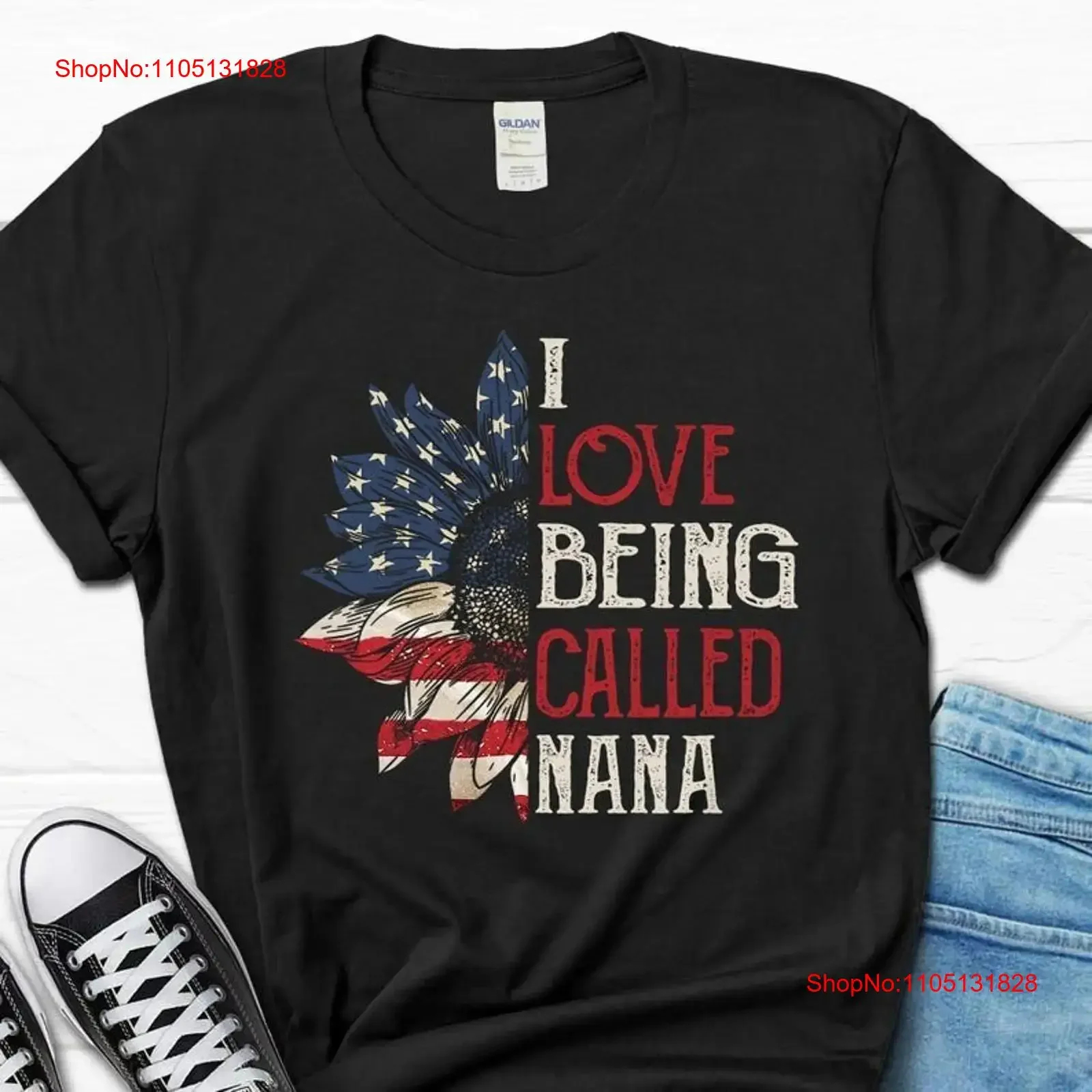 

I love Being Called Nana T Shirt New Sunflower for Her Grandma vintage Washed Comfortable Top For Everyday Wear homme Casual