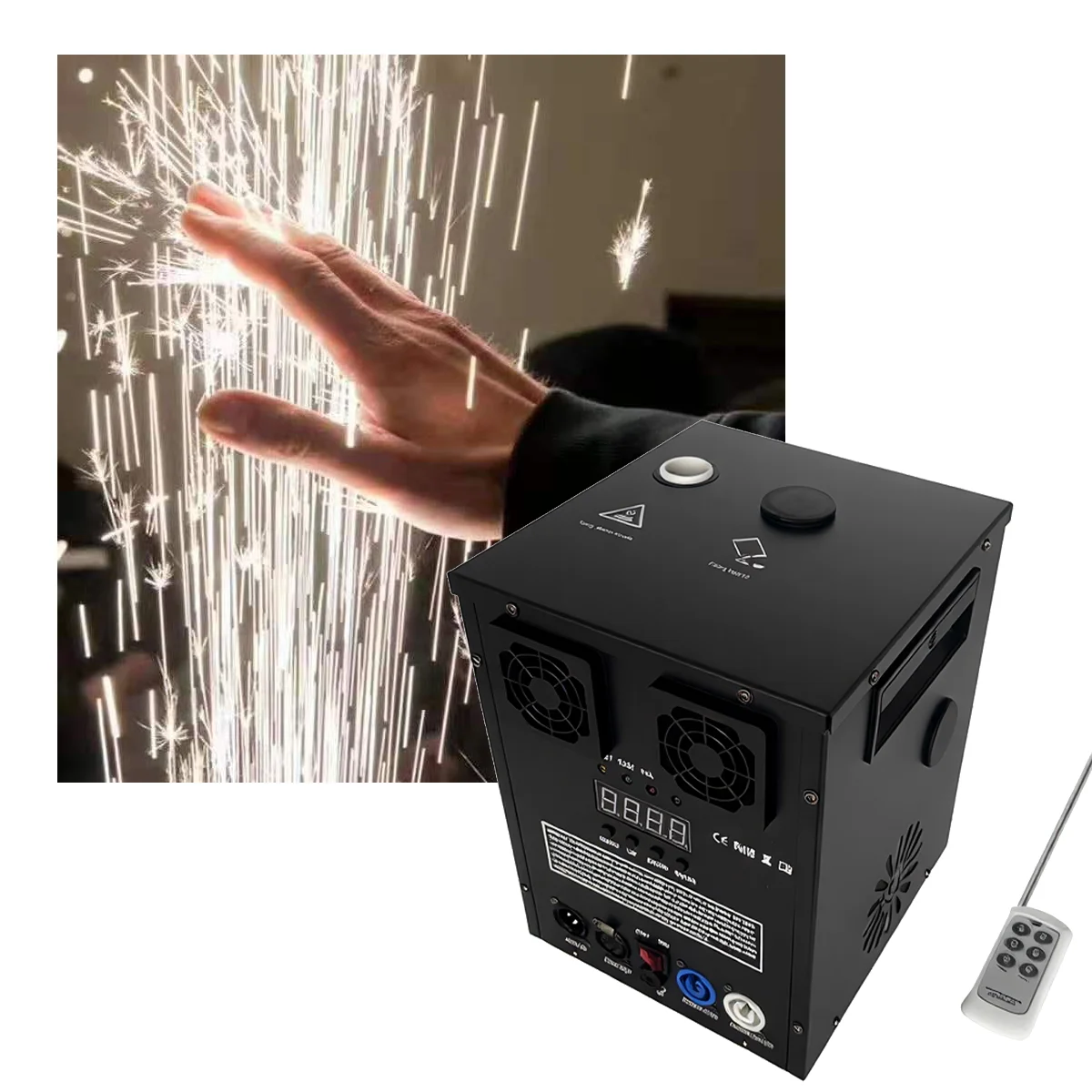 650W Cold Spark Machine Stage Equipment Effect Machine DMX Remote Control Sparkler Fountain Wedding Marriage Event Party Show DJ