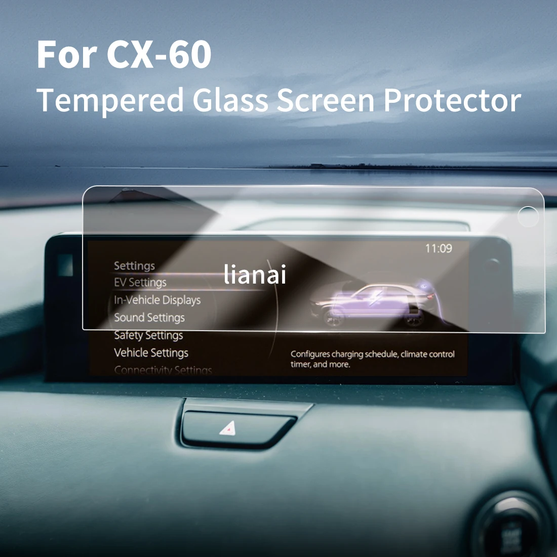 Carplay Screen Protector for 24 MAZDA CX-60 HD Tempered Glass Navigation Aut Car display Stickers Fingerprint-resistant supplies