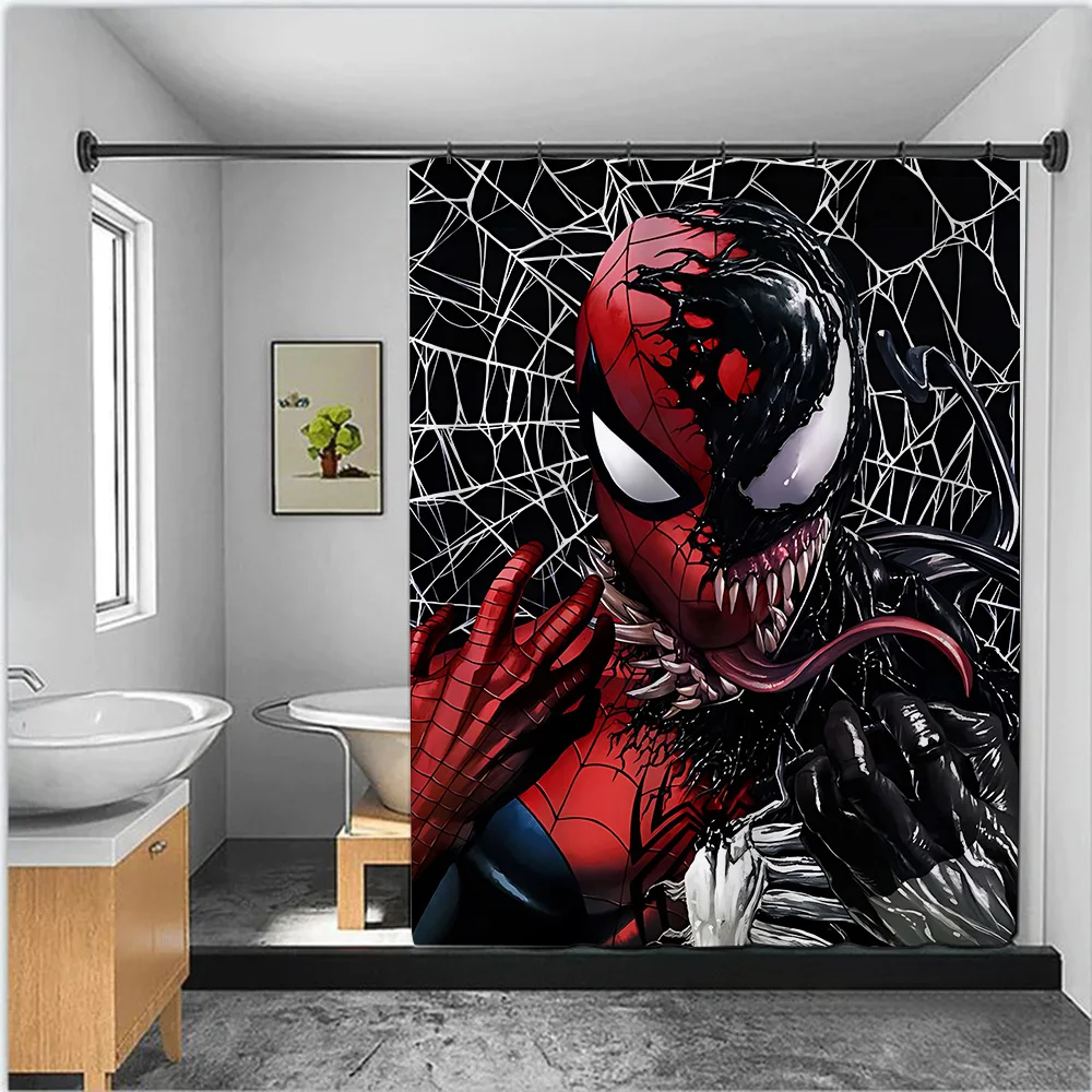 Shower Spiders-Man Curtain Waterproof Polyester Fabric Paint Colorful Bath Curtains Home Bathroom Decor Curtain With Hook