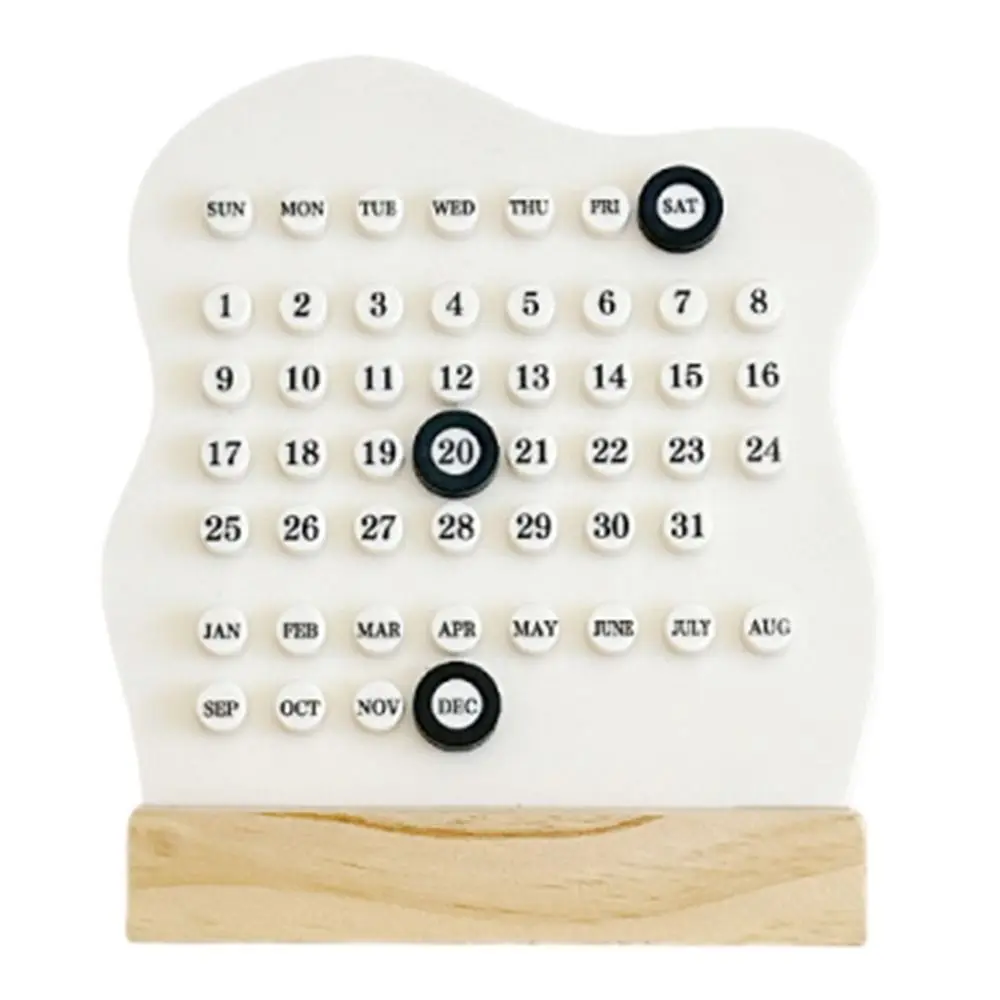 Creative Manual Perpetual Calendar 3 Rings Month Date Display Montessori Calendar Detachable Adjustable Round Rings Calendar