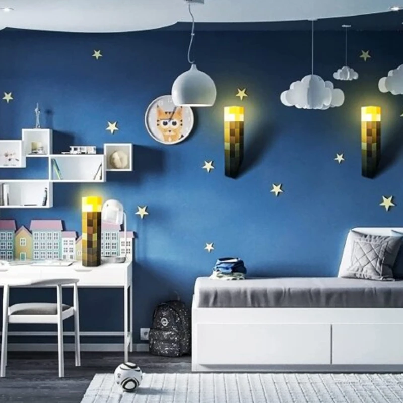 Ścienne nocne lekka latarka klocki do budowy latarka nocna lampa na akumulator zabawki dla dzieci dekoracja atmosfery lampka nocna