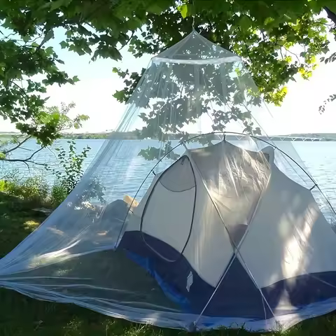 2-Person Mesh Screen Room for Camping and Outdoor, Non-Waterproof Polyester Canopy with Drawstring Closure for Deck Protection