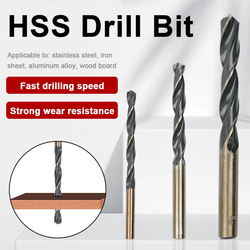 

Cobalt Coated Twist Drill Bit HSS Drill Bit for Wood/Metal Hole Cutter Power Tool 1mm 2mm 3mm 4mm 5mm 7mm 8mm 9mm 10mm 12mm 16mm