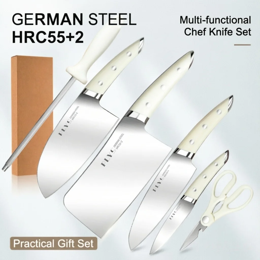 1/2/3/4/6 Pcs Stainless Steel Kitchen Knife Set Multi-functional Chef Knife Bone Cutter Slicer Fruit Knife - Practical Gift Set