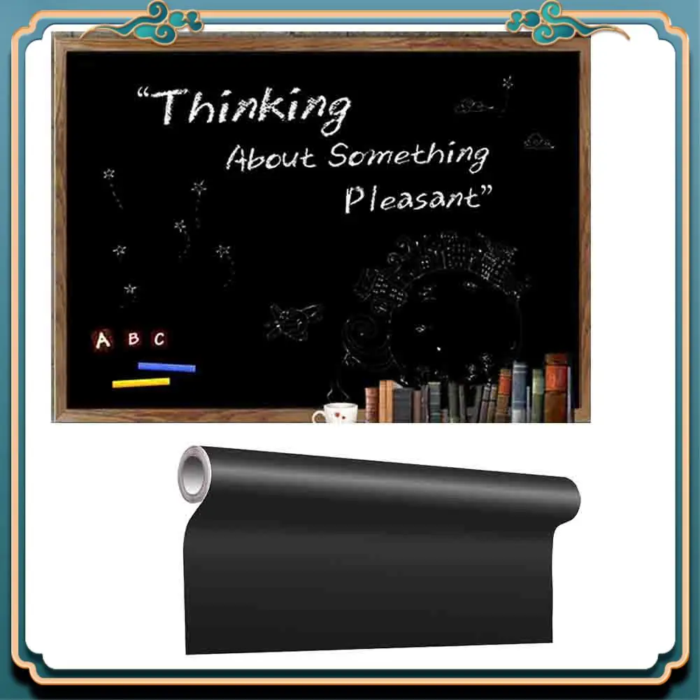 ABJG-السبورة ورقية السبورة الفينيل ورقة نشرة قابلة للإزالة الجدار ملصق مع 5 الطباشير الملونة للأطفال الكتابة على الجدران #2