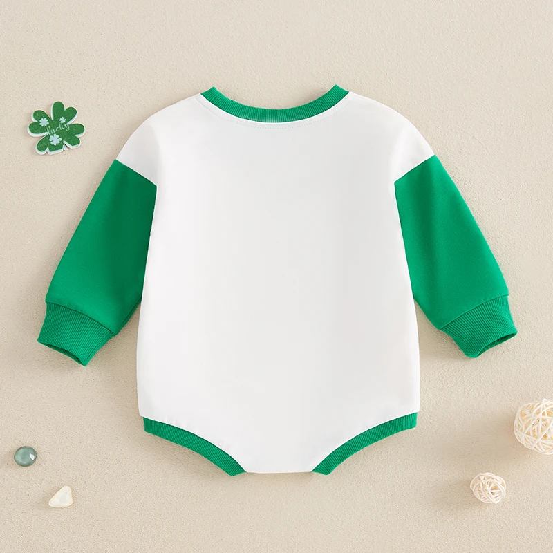 Infant Baby Girls Boys Rompers Ireland Letter Clover Print Long Sleeve Sweatshirts Jumpsuits Newborn Spring Autumn Clothes