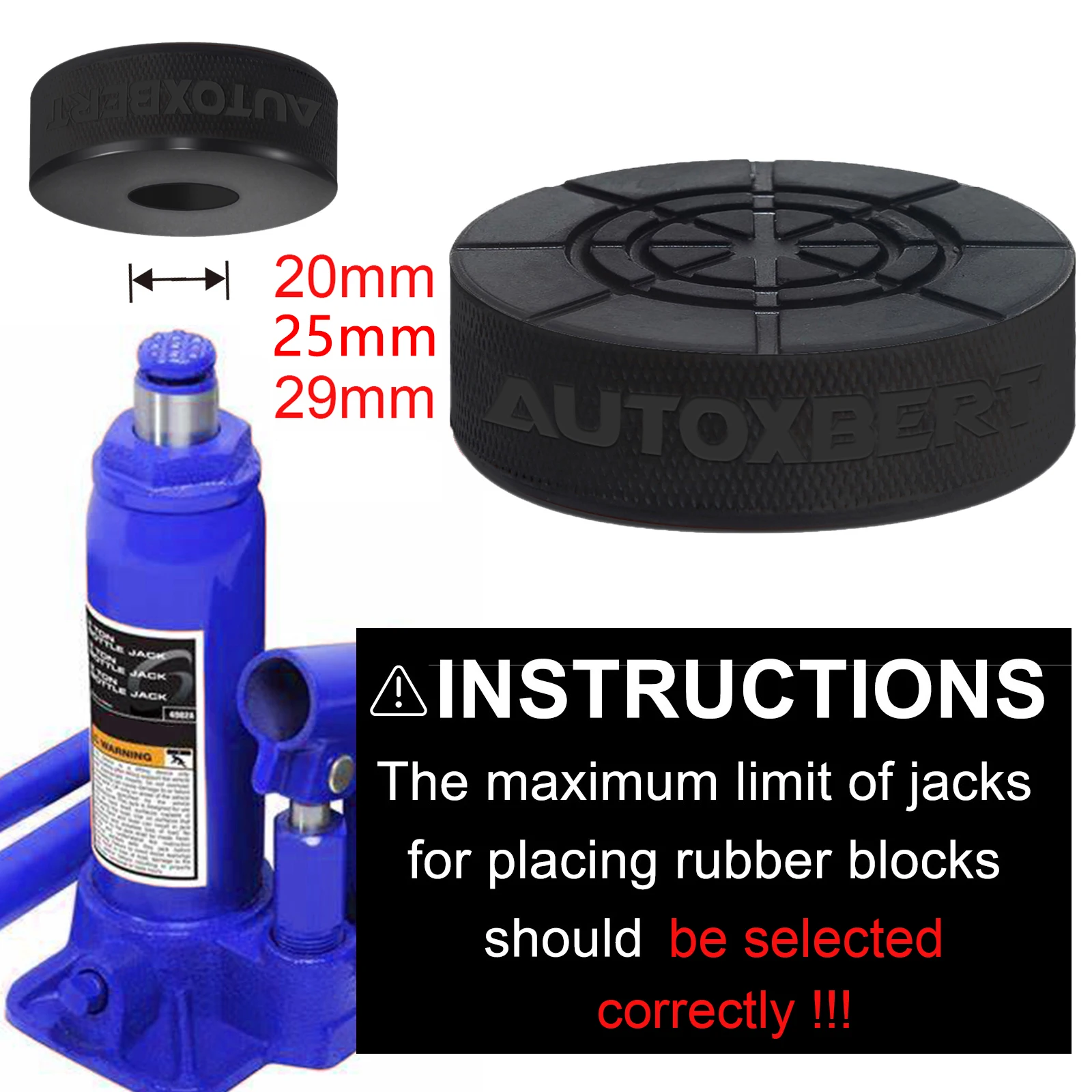 Universal Bottle Jack Rubber Pad Anti-slip Adapter Support Block Car Lift Tool 2 - 8 Ton Bottle Jacks Jacking Points Repair New