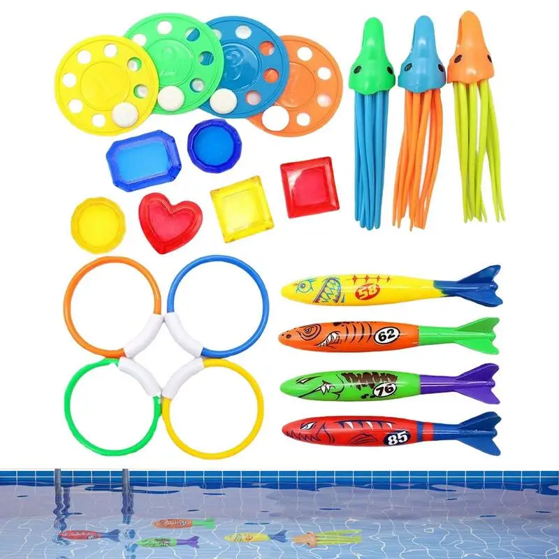 

Diving Toy Set Swimming Pool Toys For Kids 21Pcs Swimming Training Toys Diving Toy Suit Children's Swimming Pool Training Diving