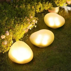 Solar lawn Lamp Outdoor Solar Pebble Rock Waterproof Garden Cobblestone Glowing Stone Landscape Lights For Street Path Decor