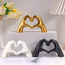 Resin Love Gesture Statues Sculptures Desktop Ornament Sculpture Figurines Nordic Light Luxury Art Crafts Office Home Decoration