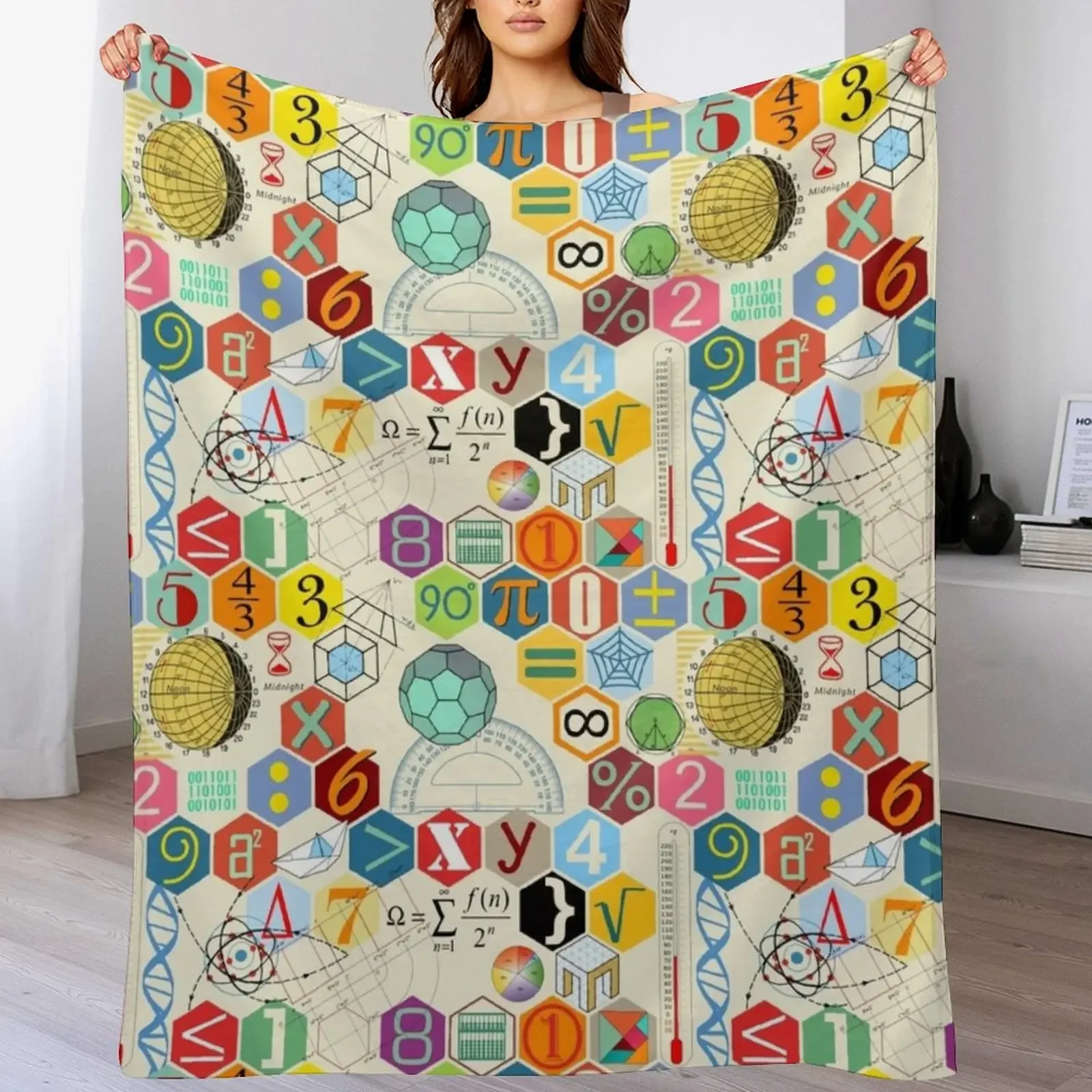 

MATH! Throw Blanket Single Decorative Throw Beautifuls Flannel Blankets