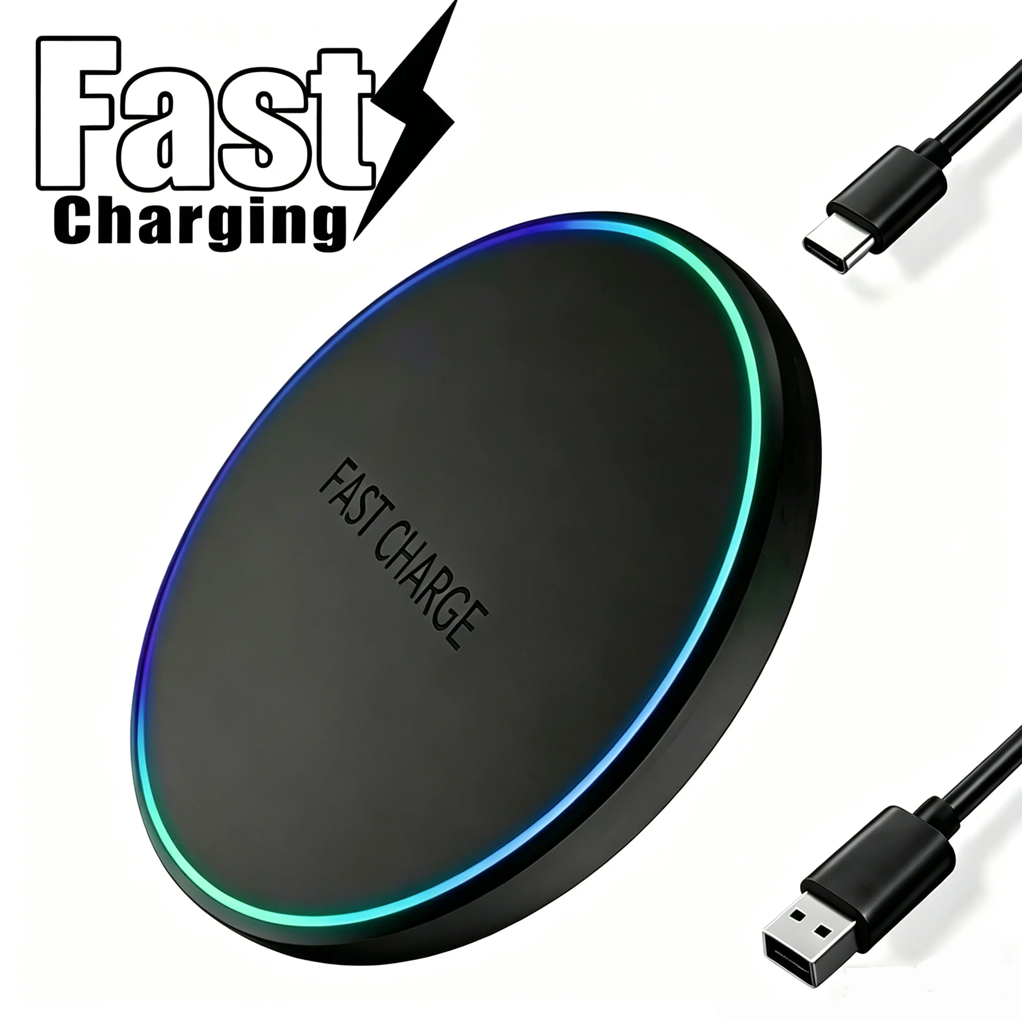 Mini Schnelle Kabellose Ladestation für iPhone 17 16 15 14 13 11 Pro Max Induktions-LED-Licht Ladestation für Samsung Xiaomi