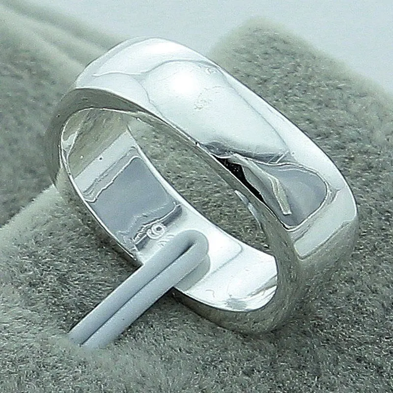 Simple Design 925 Sterling Silver Square Wedding Ring Fashion Versatile Jewelry Romantic Valentine's Day Party Gift Accessories