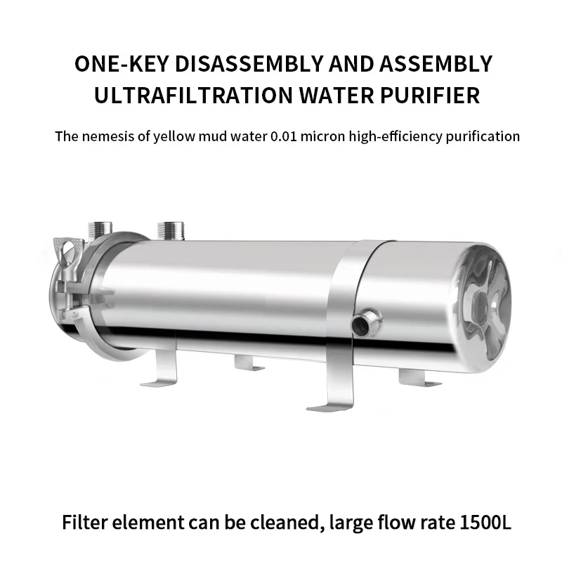 Mussidan Stainless Steel Kitchen PVDF Filter 1500L Ultrafiltration System Drinking Water Treatment Machine