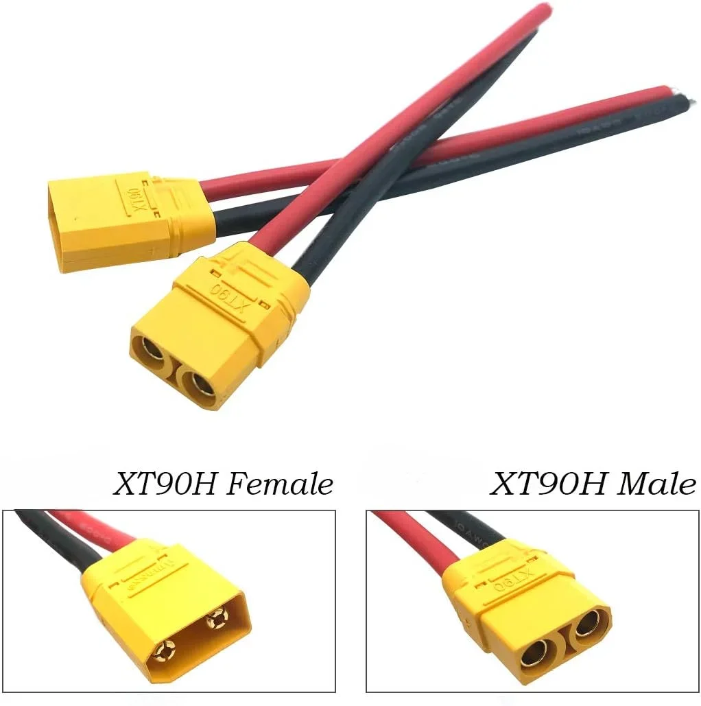 3 Pairs XT90H XT90 Wire XT 90 Plug Male and Female Connector 150mm 10AWG Silicon Wire for Battery Charger Motor