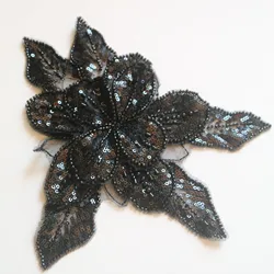Fashion DIY large embroidery appliques for clothes Sequins lace fabric accessories  wedding dress bridesmaid  decorations