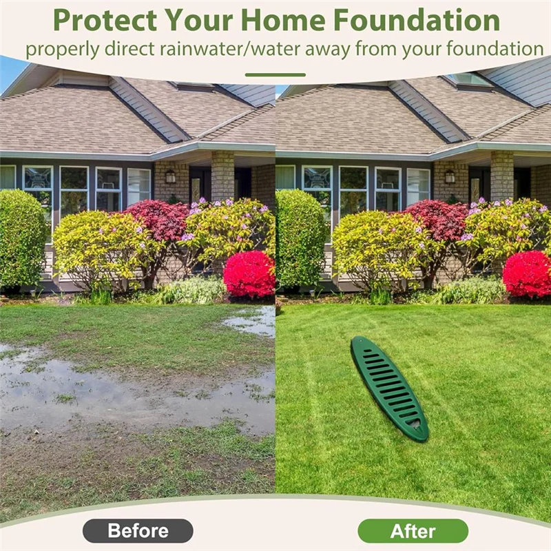Scarico da giardino con griglia di drenaggio angolata KEOL-4 pollici, tubo di drenaggio dell'emettitore di scarico da giardino per scarico della pompa di scarico e estensioni del bajante