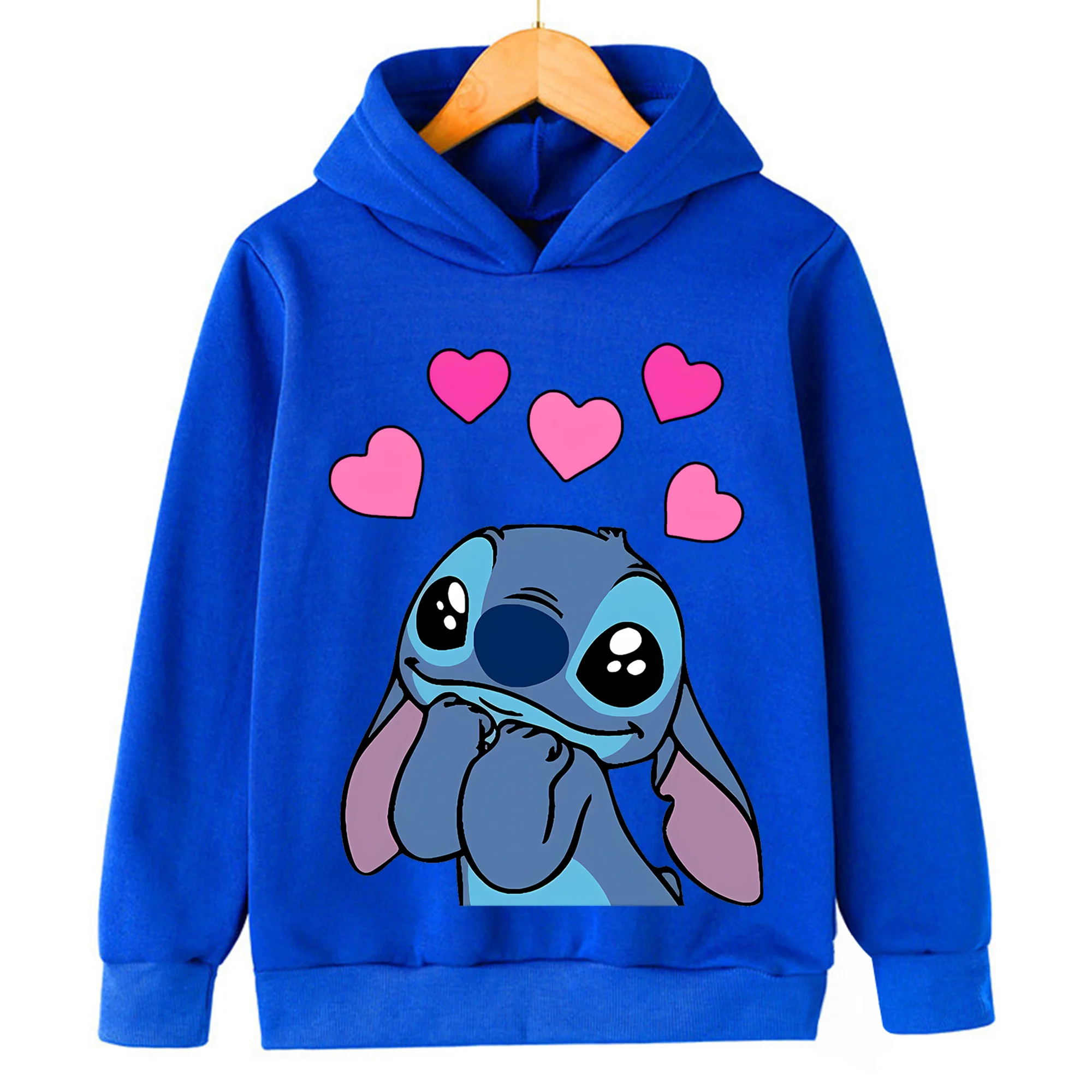 Kawaii Lilo Stitch Hoodie Kids Clothes Girls Clothing Fashion Baby Boys Clothes Autumn Warm Stitch Sweatshirt Children Tops