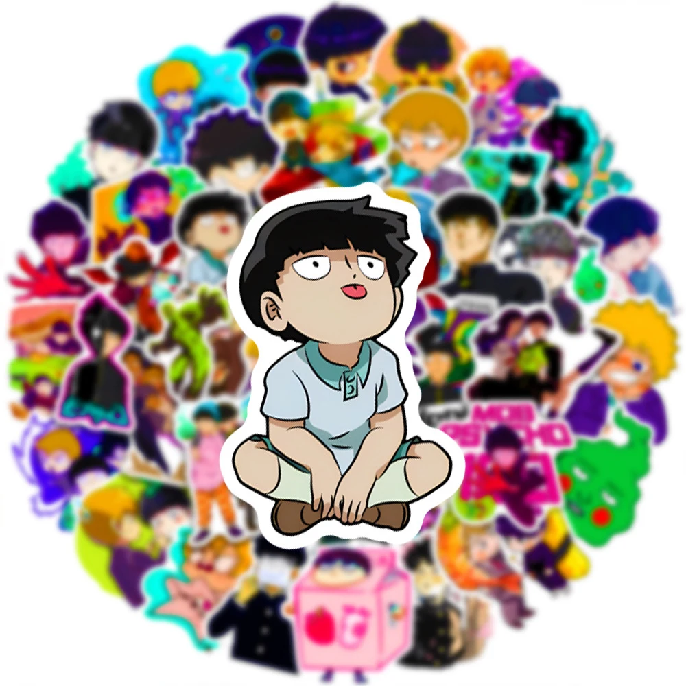 10/30/50pcs Mob Psycho 100 Cartoon Stickers Cool Anime Kid DIY Decals Toy Luggage Water Bottle Phone Waterproof Graffiti Sticker