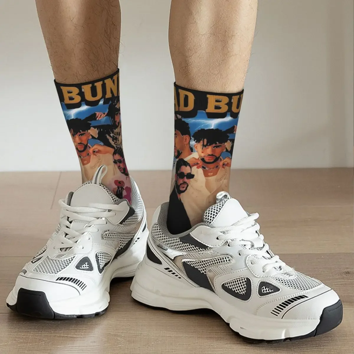 Bad Bunny-Chaussettes de sport unisexes, chaussettes d'équipage, absorbant la sueur, mode