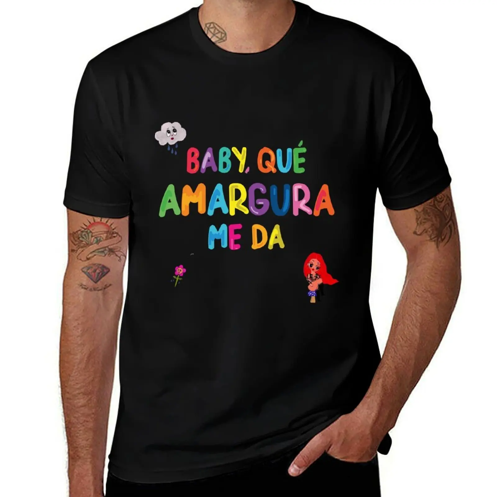 Karol G AMARGURA lyrics T-Shirt Fashion Letter Print T-Shirt
