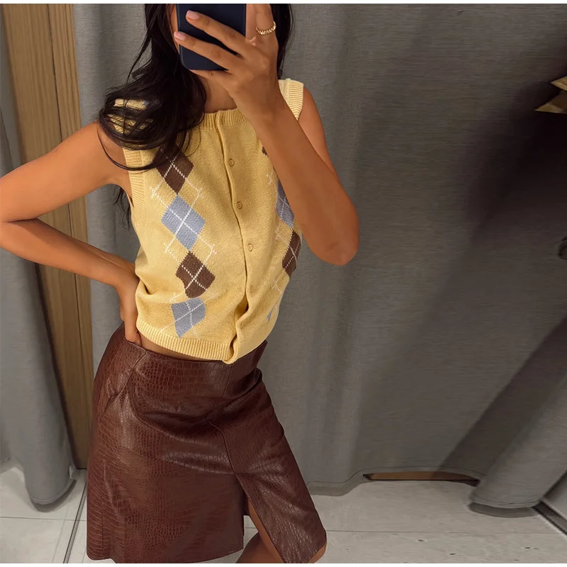 Crocodile Embossed Faux Leather Midi Skirt Front Slit High Waist Bodycon Pencil Skirt Women 2026 Autumn Vintage Fashion Outfit