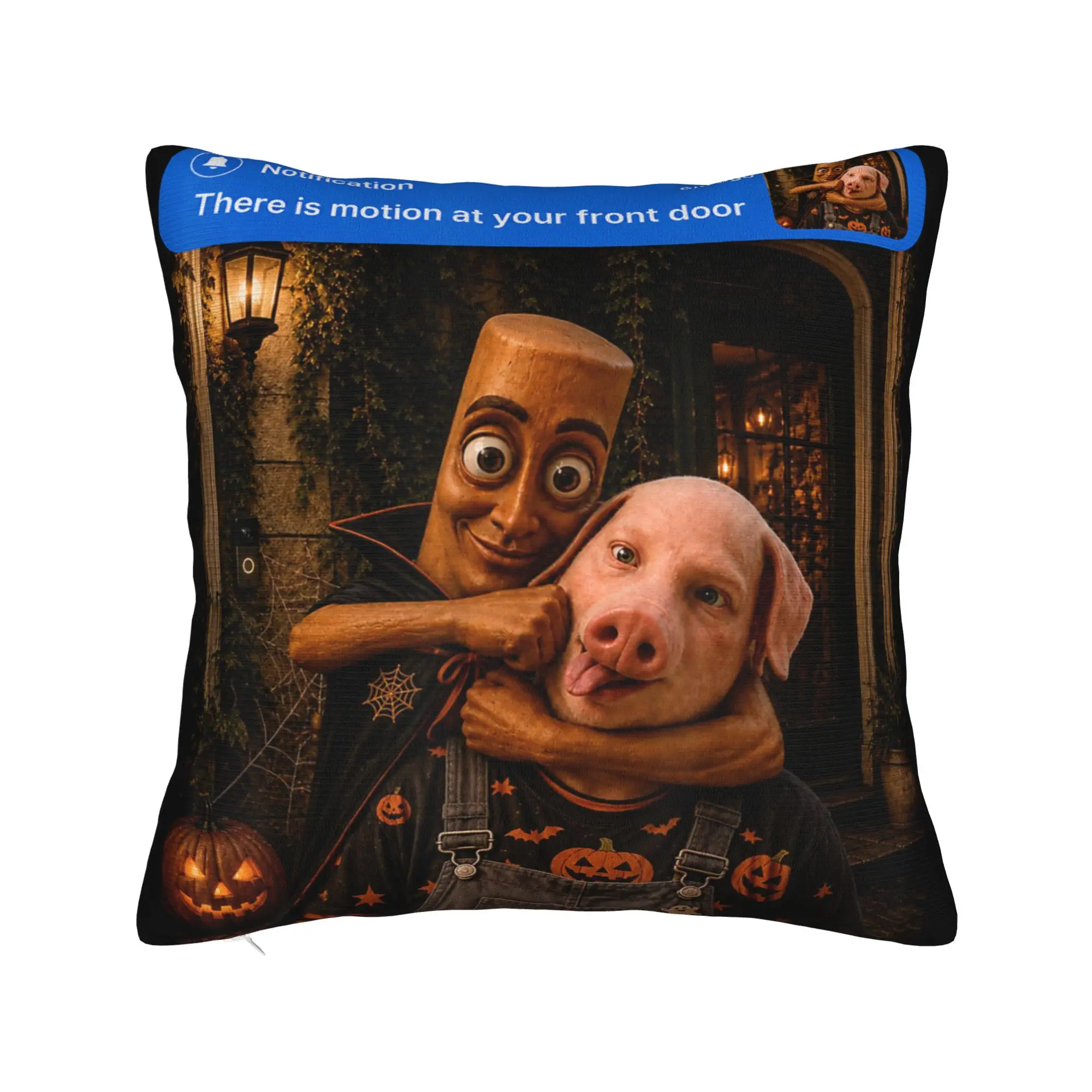 Motion at Your Front Door Tung Sahur John Pork Halloween Pillowcases Fashion Pillow Case For Living Room Sofa Comfy Pillow Cover