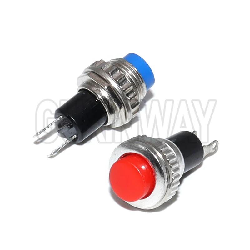 6 Buah Saklar Tombol Tekan Panel Pemasangan Ulir Atas 10mm Momentary OFF-(ON)